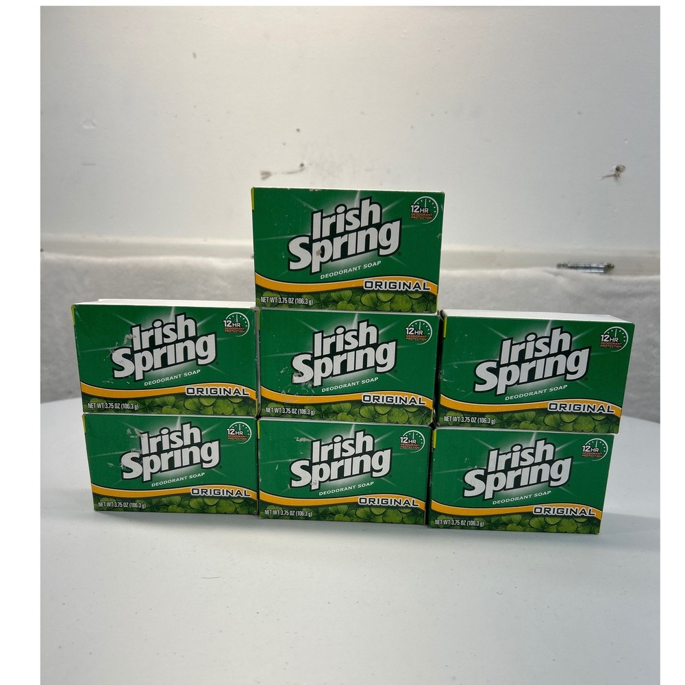 Irish Spring Deodorant Soap‎ 3.75oz Men Original 7 Bars NIB